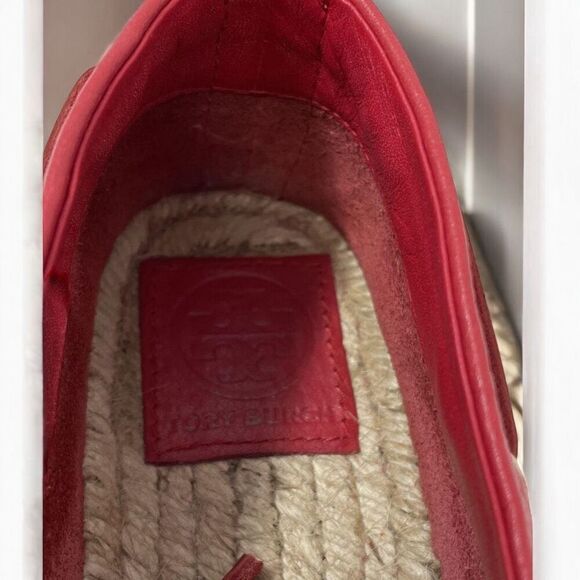 Tory Burch NEW Skipper Boat Grained Nantucket Red Leather Non-Slip Shoe $296  Si - Picture 6 of 6